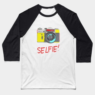 Pop Art Vintage Camera...Selfie! Baseball T-Shirt